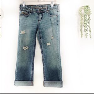 Industrial Cotton Destroyed Straight Leg Jeans